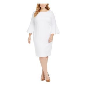 Bell Sleeve Calvin Klein Plus Size Evening Gowns Calvin Klein